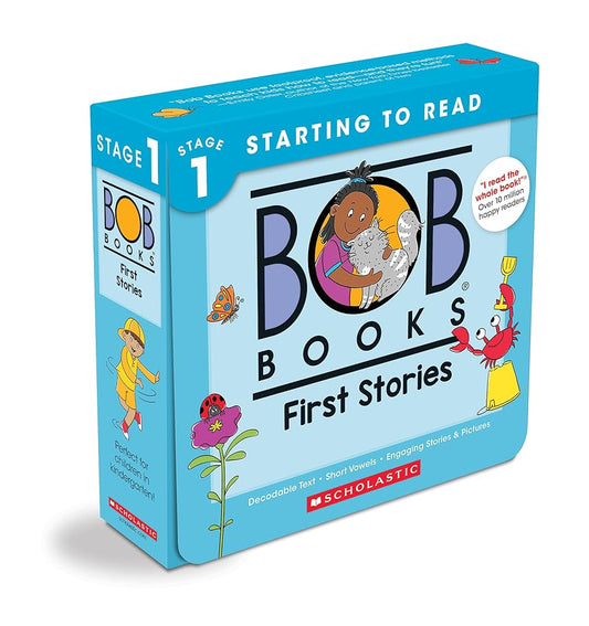 Bob Books - First Stories Box Set | Decodable Phonics Books, Ages 4 and up, Kindergarten (Stage 1: Starting to Read) cover image