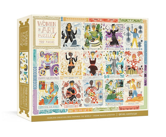 Women in Art Puzzle: Fearless Creatives Who Inspired the World 500-Piece Jigsaw Puzzle and Poster: Jigsaw Puzzles for Adults and Jigsaw Puzzles for Kids cover image
