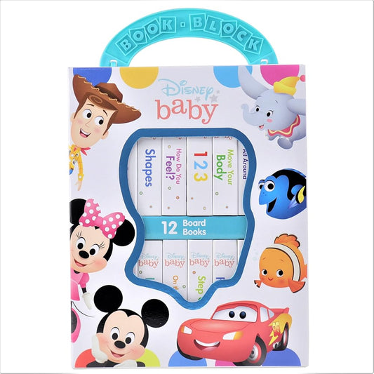 Disney Baby Mickey Mouse, Minnie, Toy Story and More! - My First Library 12 Board Book Set - First Words, Shapes, Numbers, and More! Baby Books - PI Kids cover image