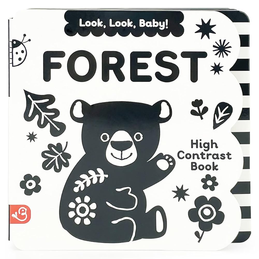 Look, Look, Baby! Forest: Black and White High Contrast Tummy Time Book for Newborns cover image