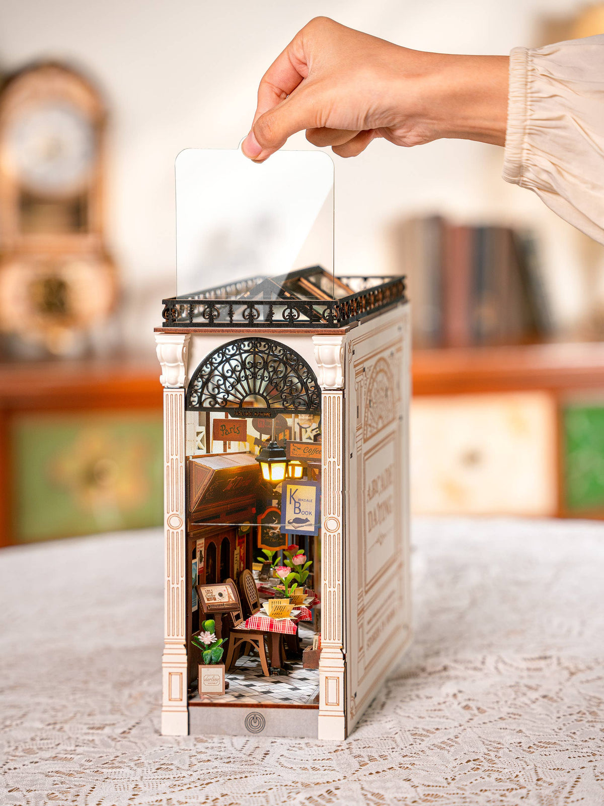 DIY Book Nook Kit: Paris Arcade Date with Dust Cover