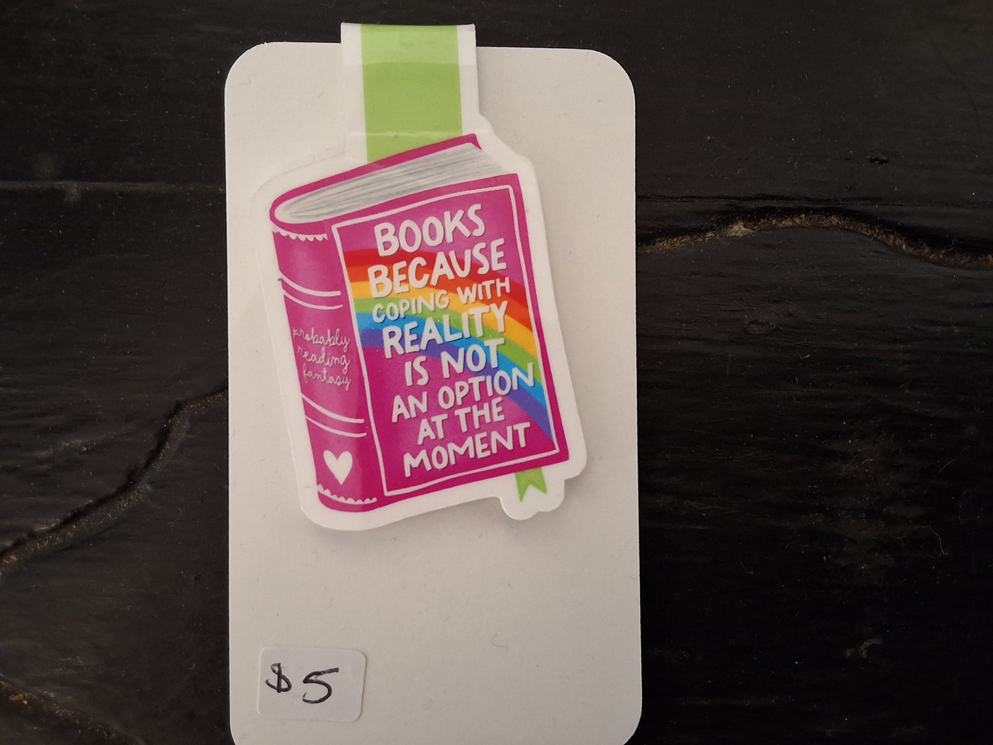 Pink book  magnetic bookmark