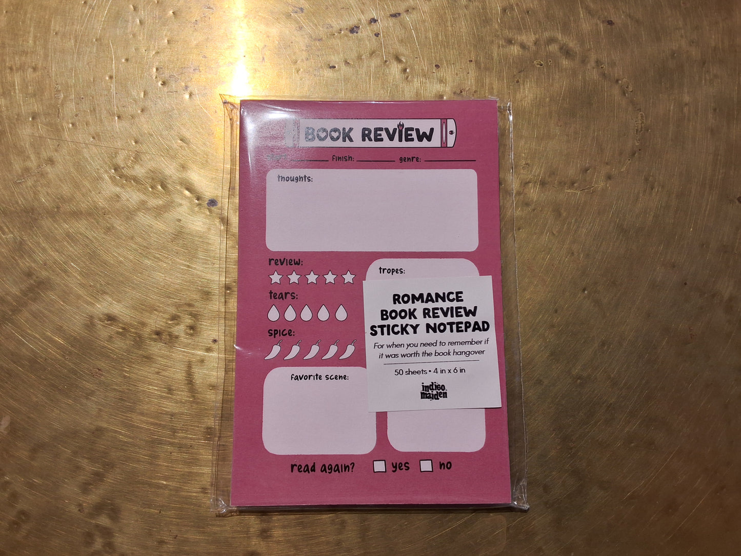 Romance Book Review Sticky Notepad